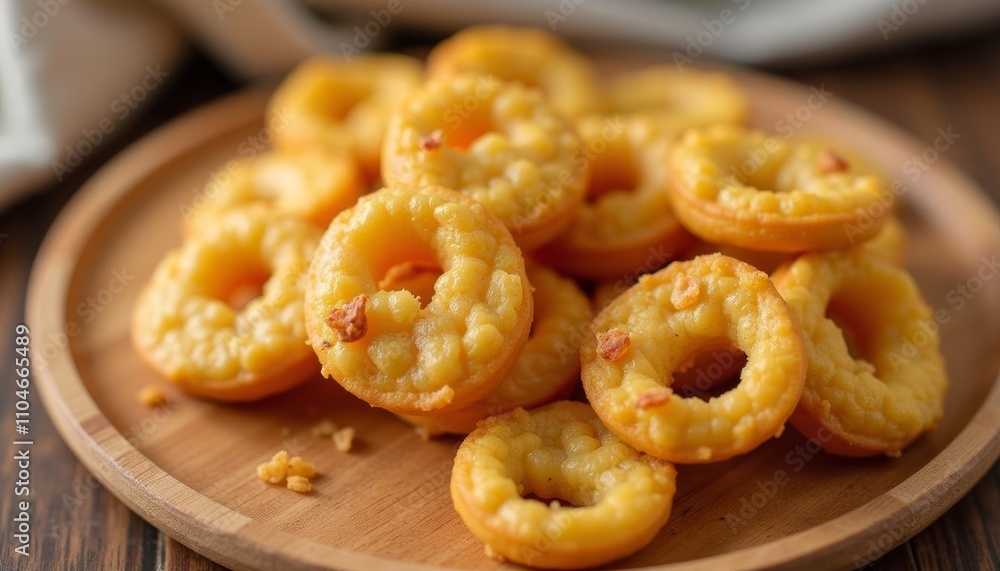Crispy, golden fried food on a plate Crispy, golden fried food on a plate