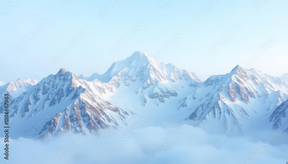 Fototapeta premium Majestic snow-capped mountain range