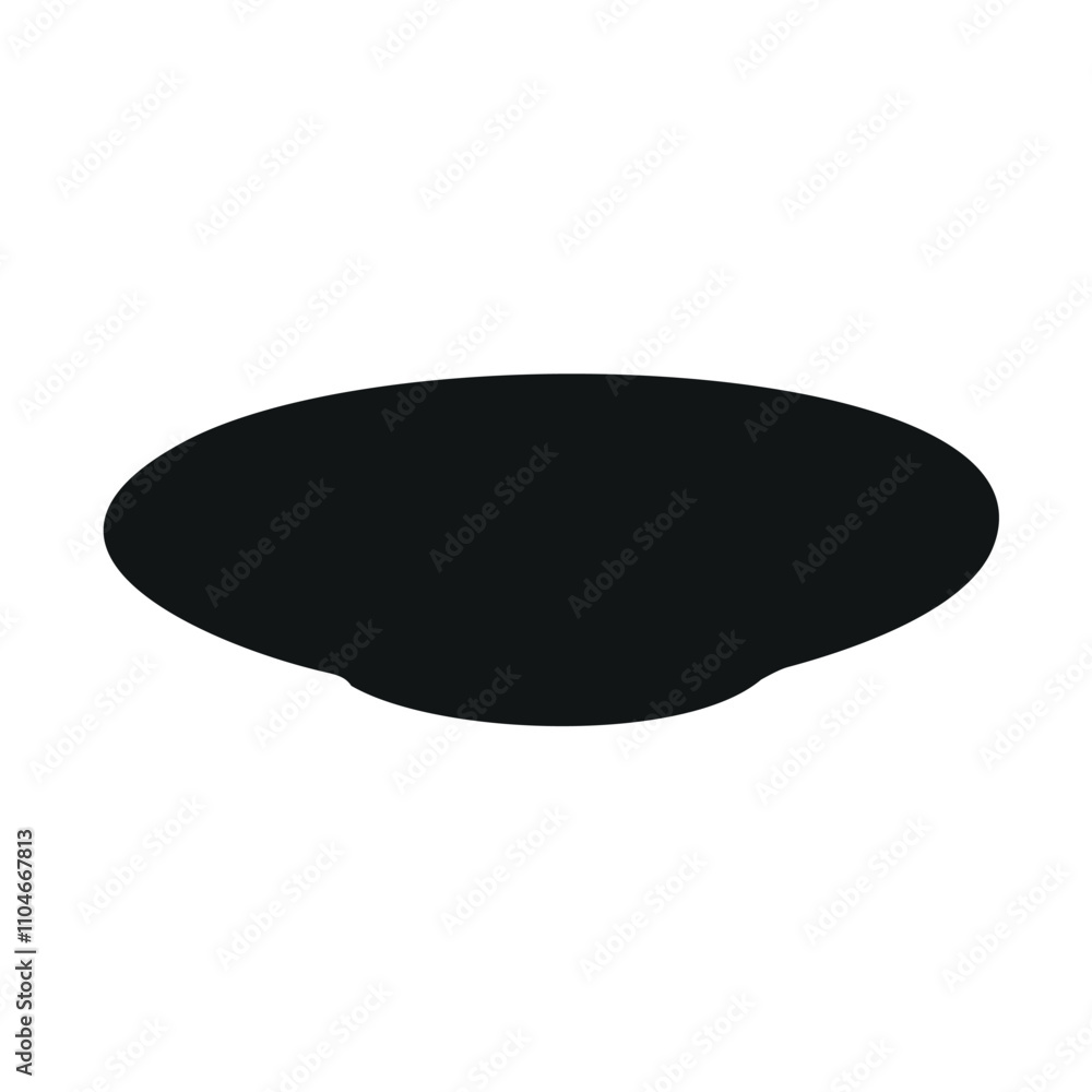 Vector hand drawn plate silhouette isolated on white background Vector hand drawn plate silhouette isolated on white background
