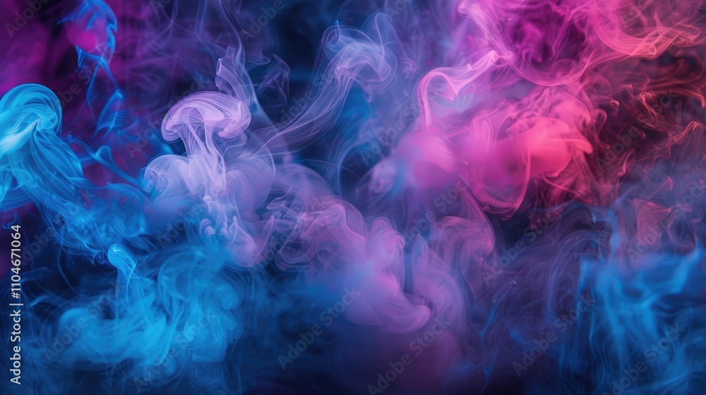Fototapeta premium Vibrant smoke colors on dark background