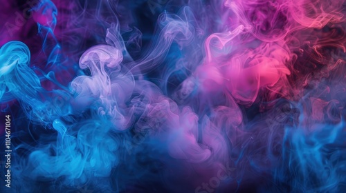 Vibrant smoke colors on dark background