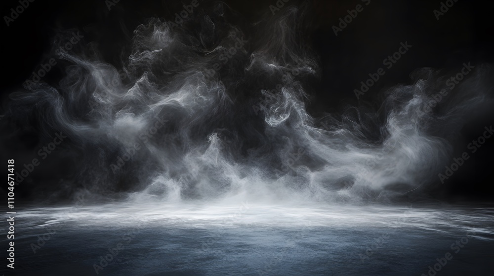 White Smoke Rising Over Dark Surface White Smoke Rising Over Dark Surface