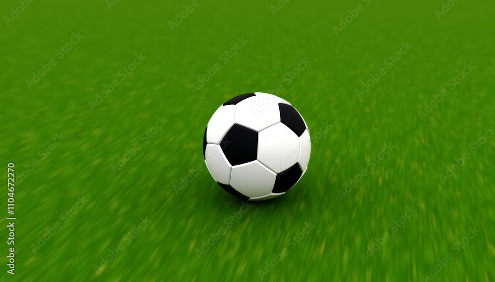 Black and white soccer ball on green surface Black and white soccer ball on green surface