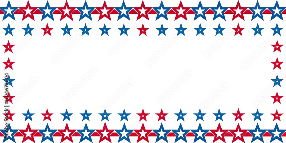 Modern Patriotic USA Border Design with Simple Stars for Celebrations, Events, and Decorations - Perfect for Independence Day, Memorial Day, and National Holidays Modern Patriotic USA Border Design with Simple Stars for Celebrations, Events, and Decorations - Perfect for Independence Day, Memorial Day, and National Holidays