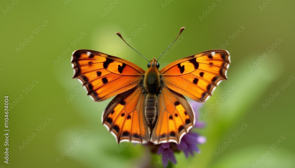 Orange butterfly on flower (39 characters) Orange butterfly on flower (39 characters)