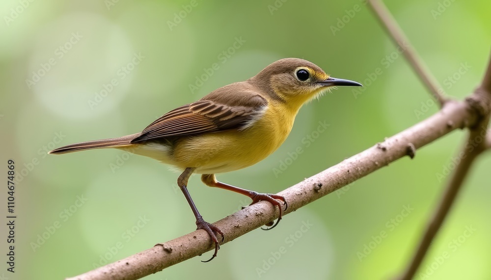 Fototapeta premium A small bird perched on a branch