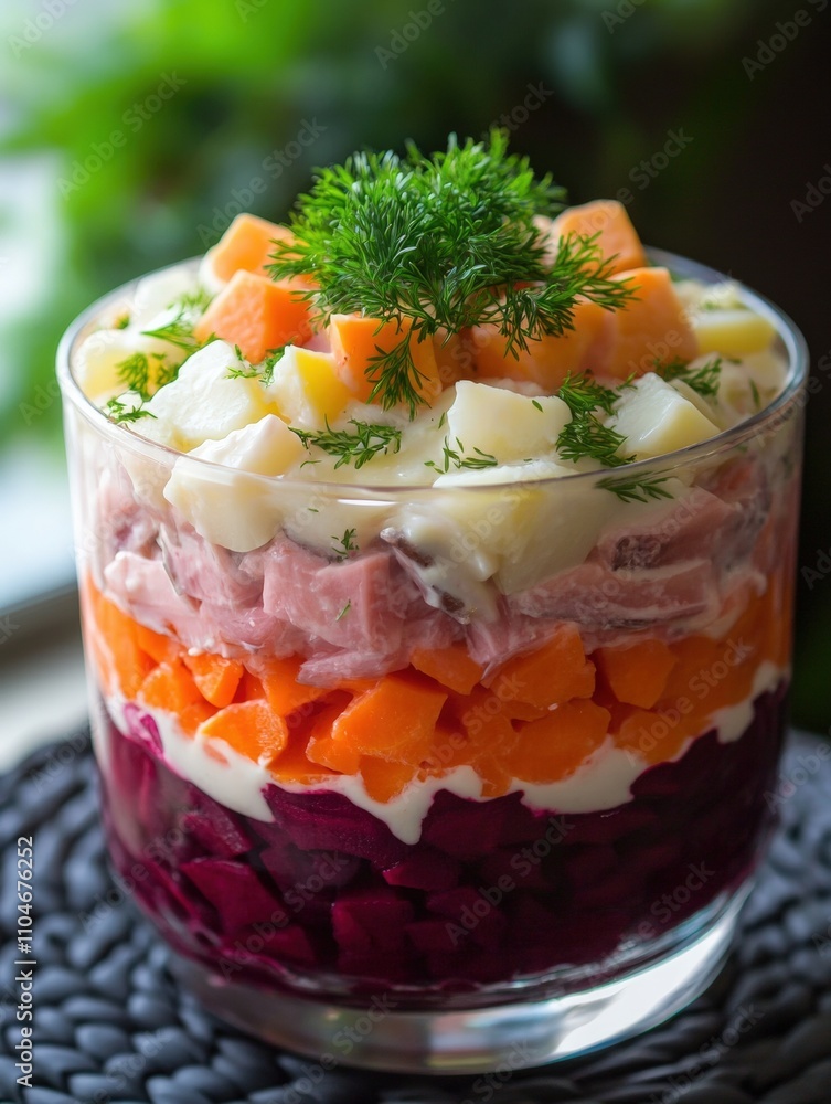 Bottle of salad with different vegetable and fruits slices Bottle of salad with different vegetable and fruits slices