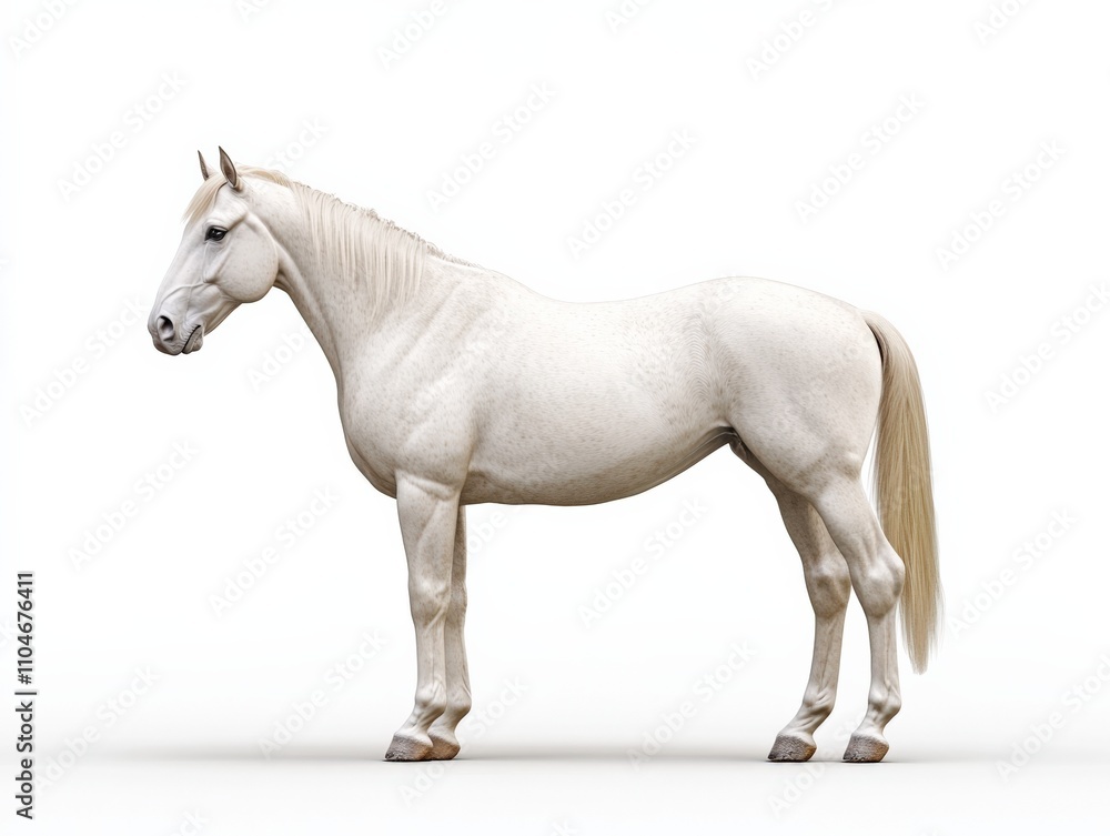 white horse standing against a plain background white horse standing against a plain background