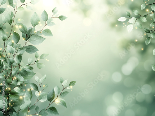 Wallpaper Mural 緑の葉ときらめく自然の背景 Torontodigital.ca