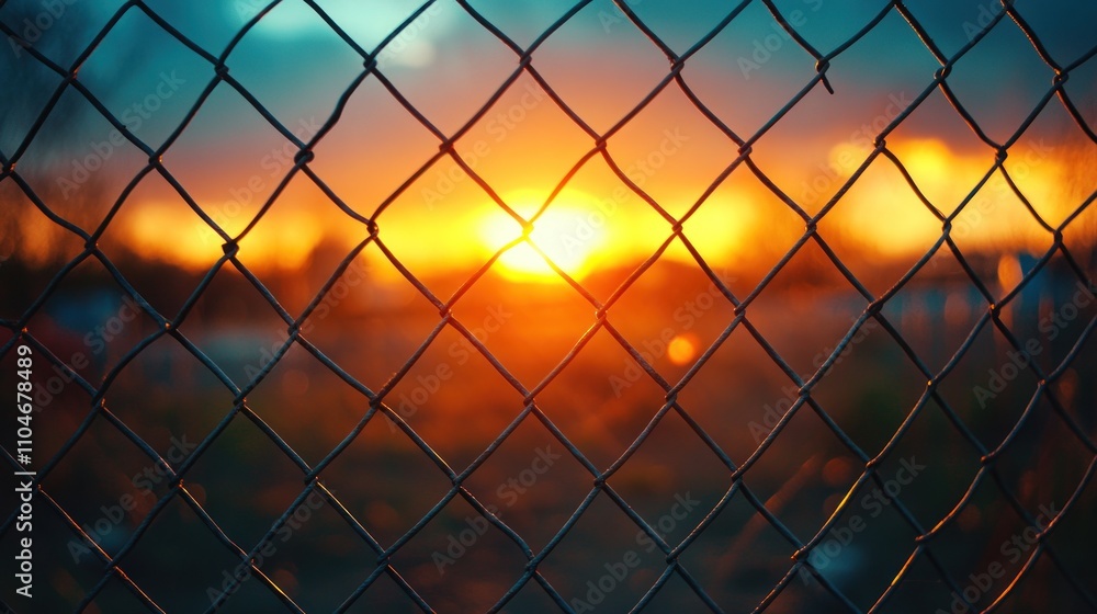 Sunset Through a Chain-Link Fence Sunset Through a Chain-Link Fence