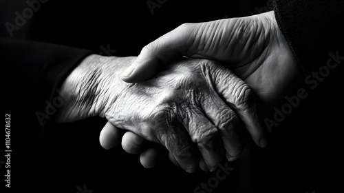 a tender moment of one person holding a hospitalized patient s hand symbolizing care and compassion photo