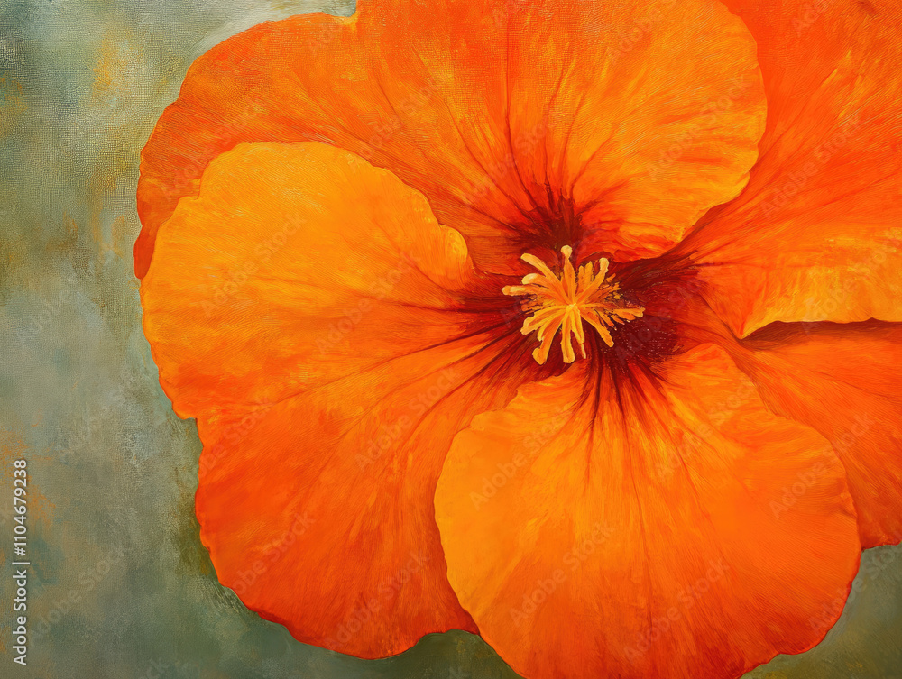 Bright orange nasturtium flower in sharp focus, showcasing vibrant color and detail. Bright orange nasturtium flower in sharp focus, showcasing vibrant color and detail.