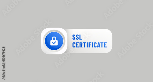 SSL certificate label or SSL certificate design element. SSL certificate label for product packaging design element. SSL certificate logo for packaging design element.