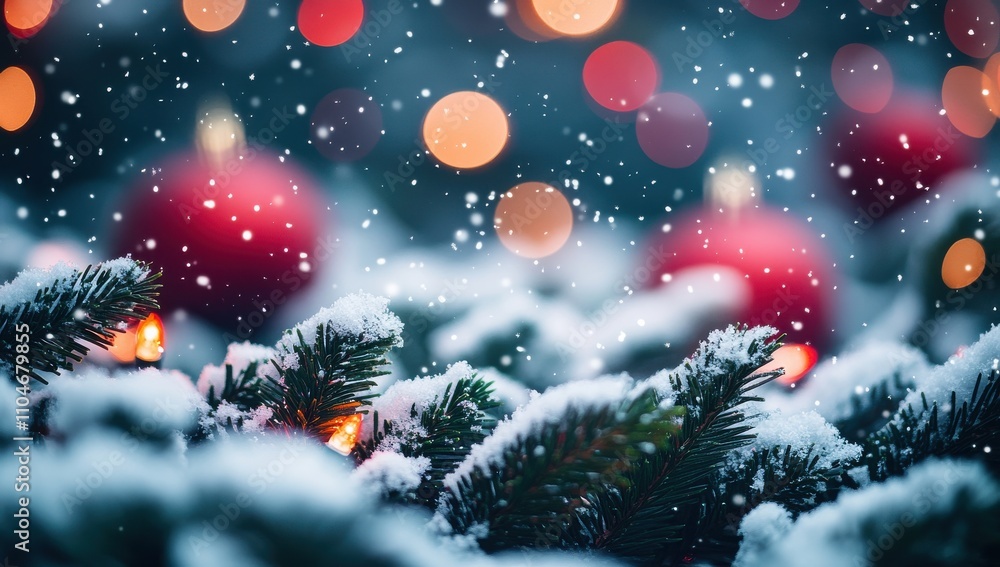Abstract background with colorful bokeh lights and particles on a dark blue, red, and green color palette Abstract background with colorful bokeh lights and particles on a dark blue, red, and green color palette