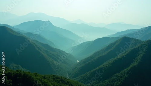 Mountainous landscape with a river running through it