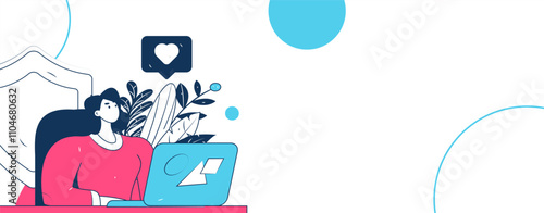 Business network security character flat vector concept operation hand drawn illustration
