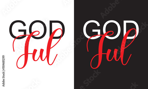 God Jul – Merry Christmas Swedish language, Calligraphy brush text banner with white and black background. God Jul, means Merry Christmas. Vector illustration. EPS 10 photo