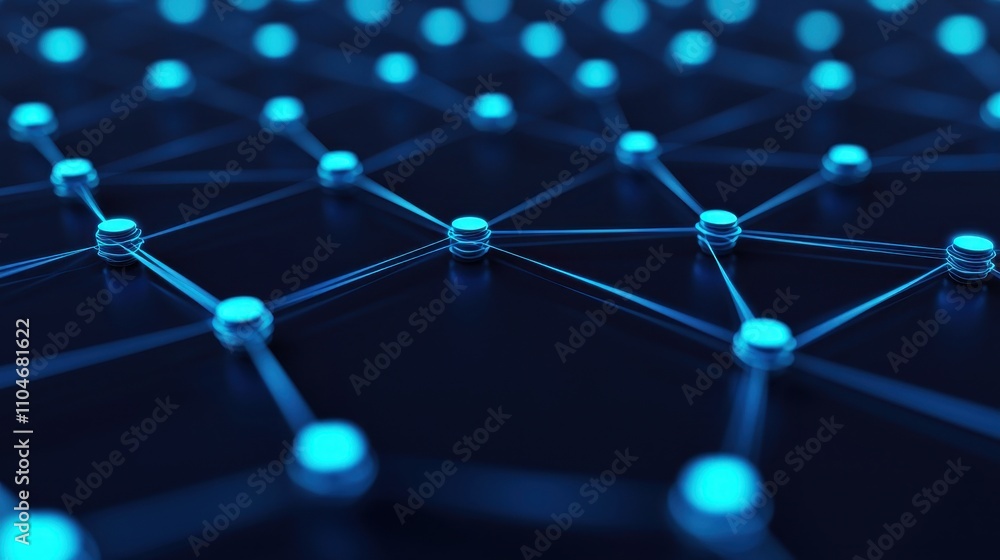 Futuristic Blue Network Illustration on Dark Background Futuristic Blue Network Illustration on Dark Background