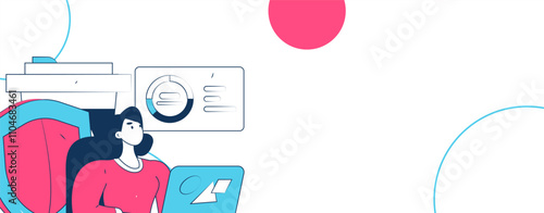 Business network security character flat vector concept operation hand drawn illustration
