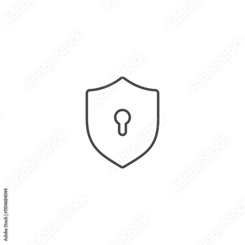 Shield with key hole icon template vector illustration