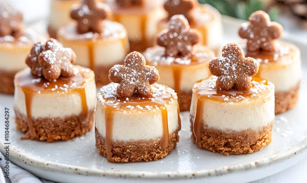 Mini Ginger Cookie Cheesecake, Generative AI Mini Ginger Cookie Cheesecake, Generative AI