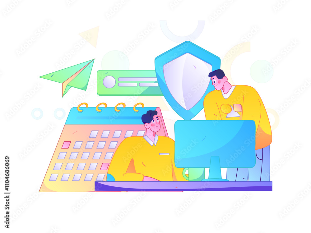 Business network security character flat vector concept operation hand drawn illustration
Business network security character flat vector concept operation hand drawn illustration