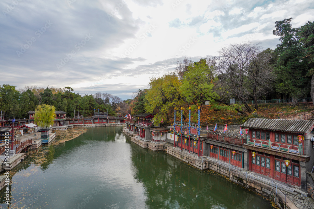 Scenery of Suzhou Street, Summer Palace, Beijing. Scenery of Suzhou Street, Summer Palace, Beijing.