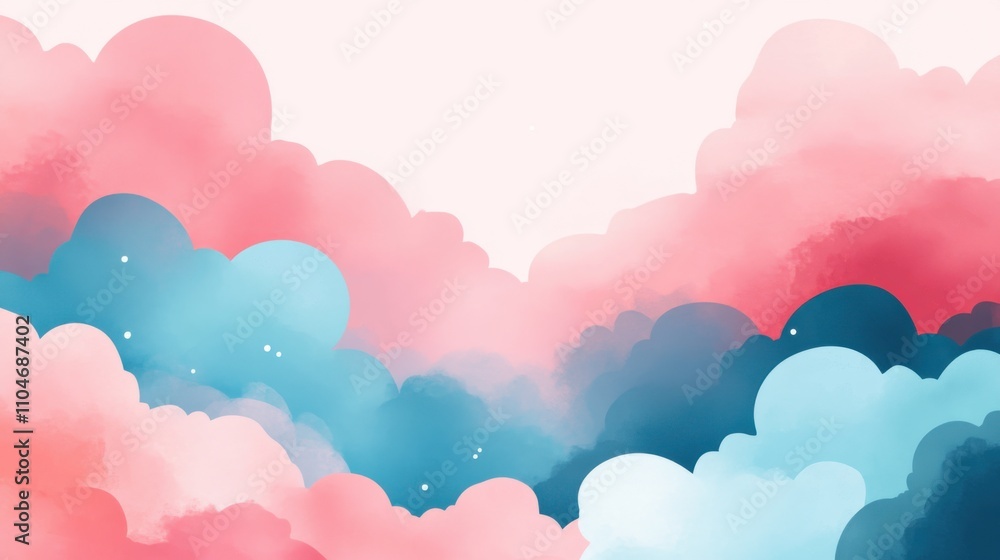 Dreamy Pastel Sky with Cotton Candy Clouds Dreamy Pastel Sky with Cotton Candy Clouds