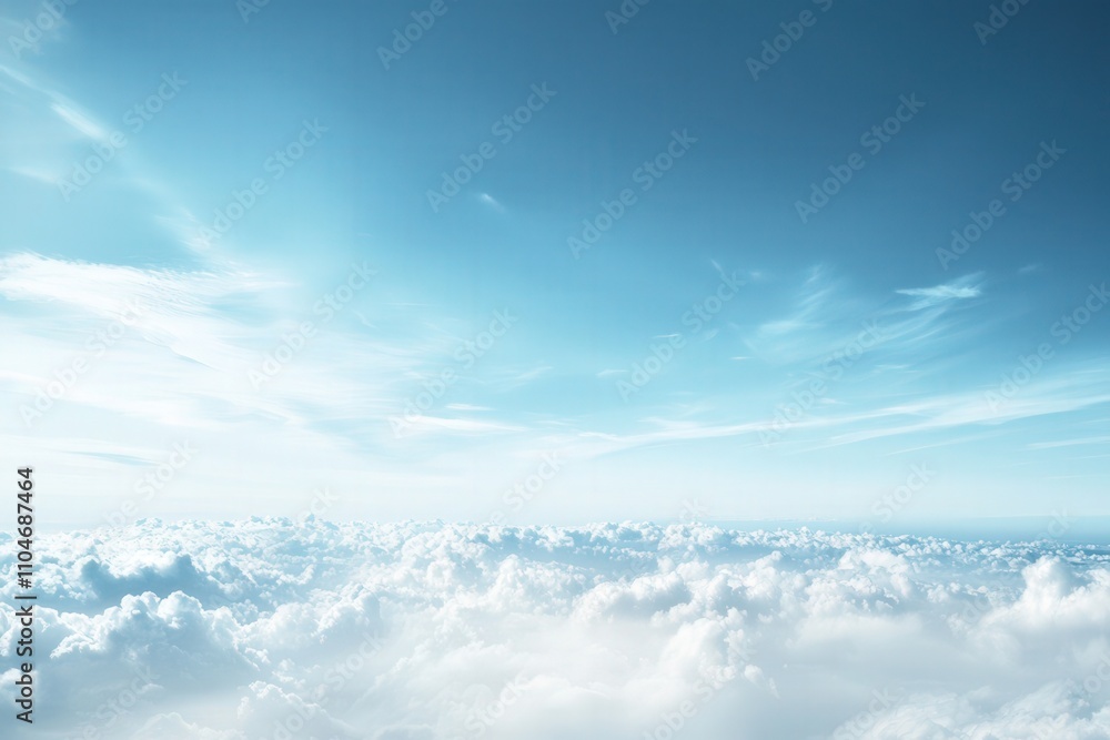 serene sky with fluffy clouds and a bright blue atmosphere serene sky with fluffy clouds and a bright blue atmosphere