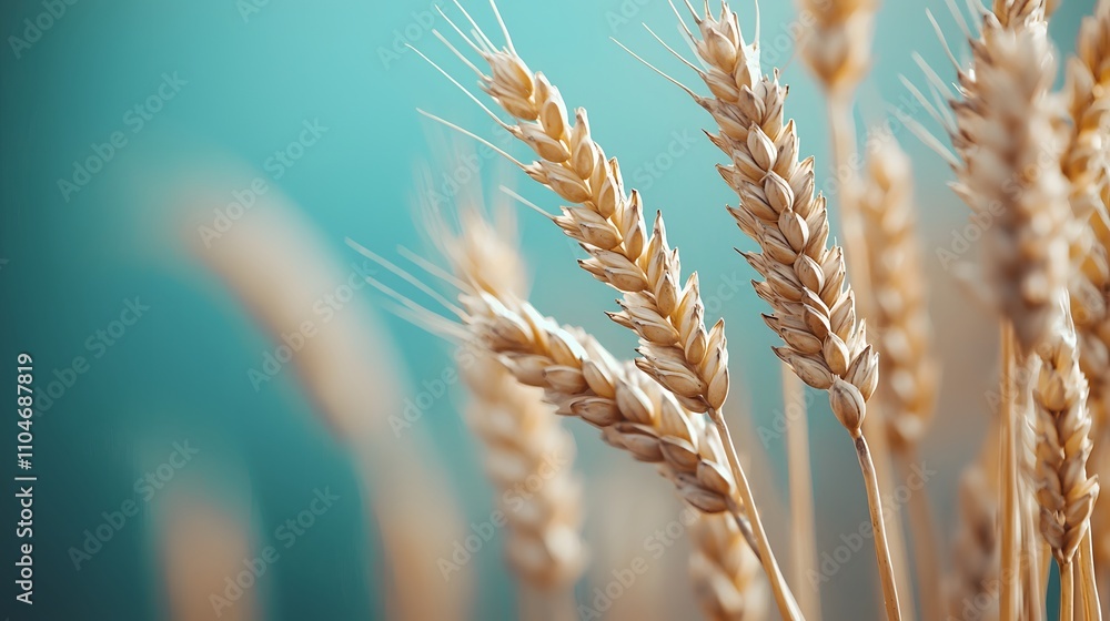 Golden Wheat Fields Swaying Gracefully in a Gentle Breeze Under a Clear Blue Sky of Serenity. Scenic Beauty of Nature Concept Golden Wheat Fields Swaying Gracefully in a Gentle Breeze Under a Clear Blue Sky of Serenity. Scenic Beauty of Nature Concept