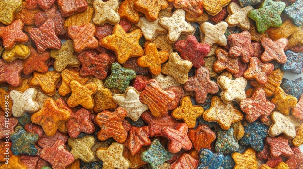 A background of dog food all over the frame, sweets of different shapes and colors A background of dog food all over the frame, sweets of different shapes and colors