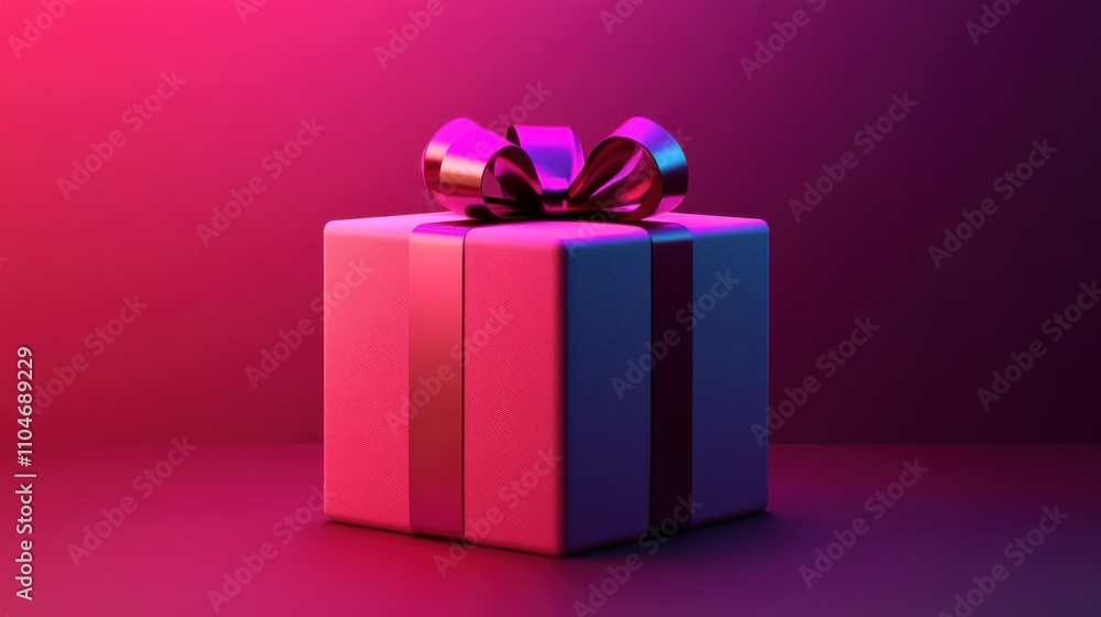 Obraz premium Glowing Futuristic Gift Box Design in Vibrant Colors