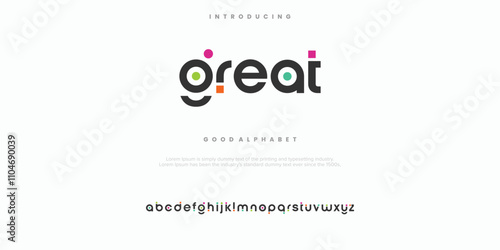 Great modern abstract alphabet font. Color of typography, Creative font  vector illustration.