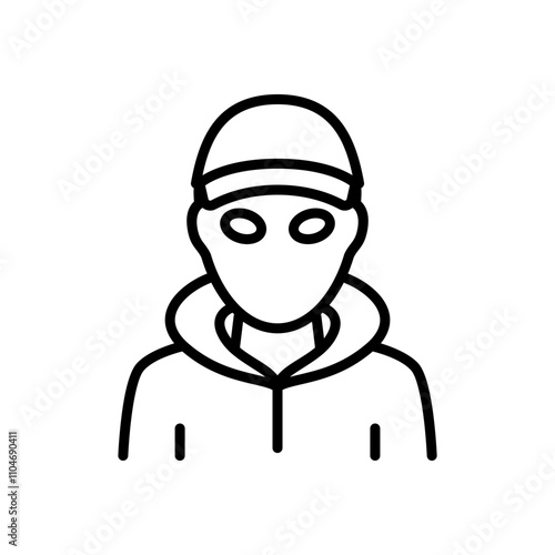 robber icon vector, line style icon