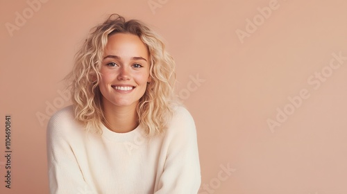 This is a studio photo filled with smiles and love, featuring a blonde hair model, Generative AI 