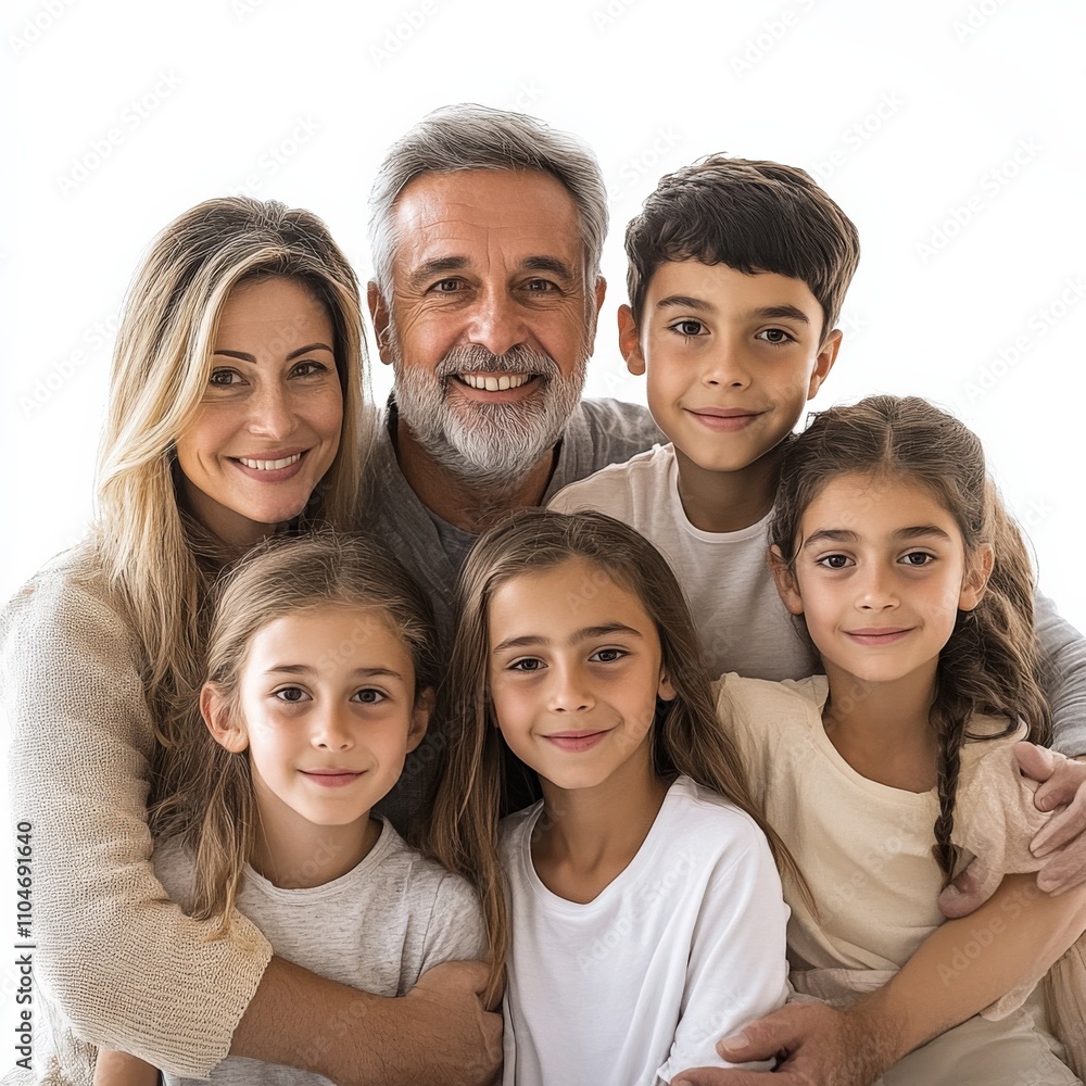 happy family portrait with children and grandparents happy family portrait with children and grandparents