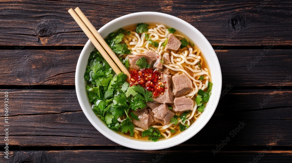 Rustic Noodle Soup with Fresh Herbs and Rich Texture Rustic Noodle Soup with Fresh Herbs and Rich Texture