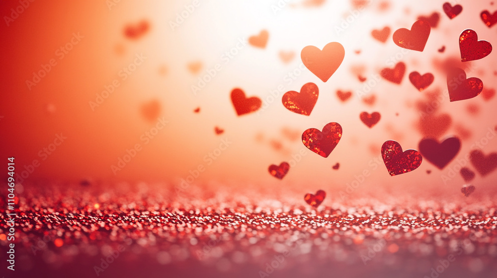 Love red background with red hearts and bokeh effects presenting love celebration valentine's day celebration Love red background with red hearts and bokeh effects presenting love celebration valentine's day celebration