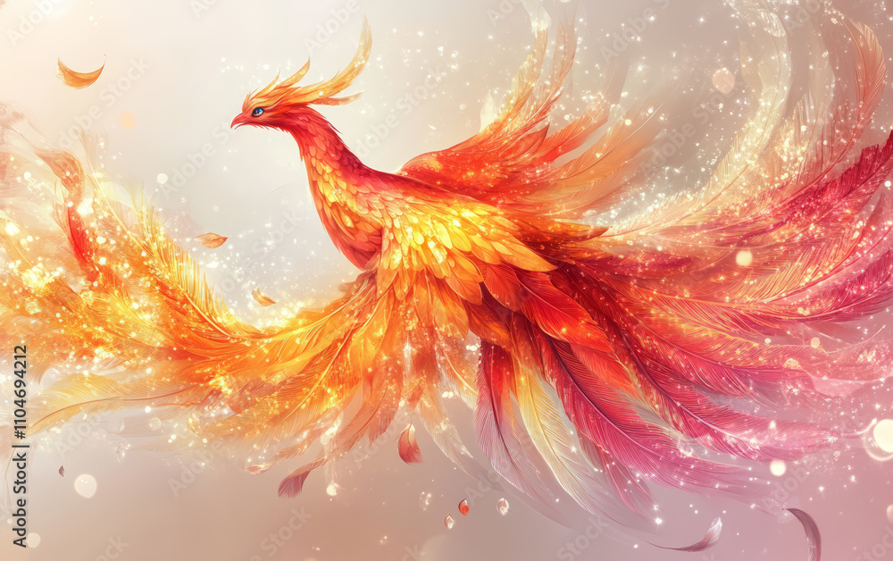 Obraz premium China Traditional Bird Phoenix Art Illustration