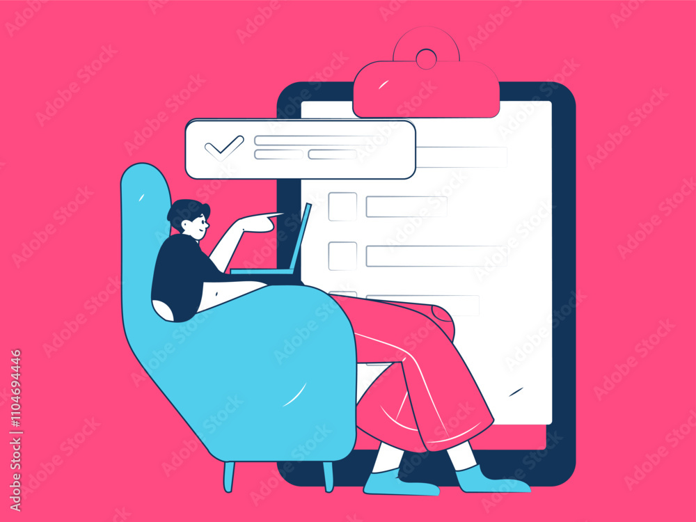 Invite friends to conduct questionnaire flat vector concept operation hand drawn illustration
Invite friends to conduct questionnaire flat vector concept operation hand drawn illustration