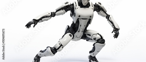 futuristic humanoid robot in an action pose showcasing advanced technology