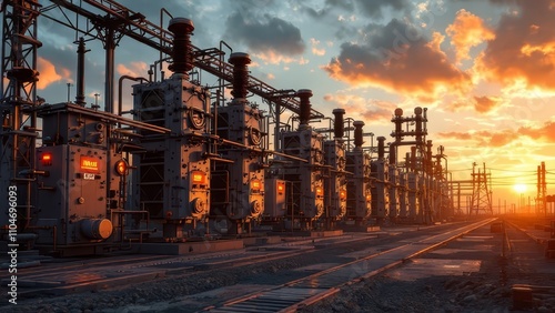 Candid shots of high-voltage GIS switchgear.