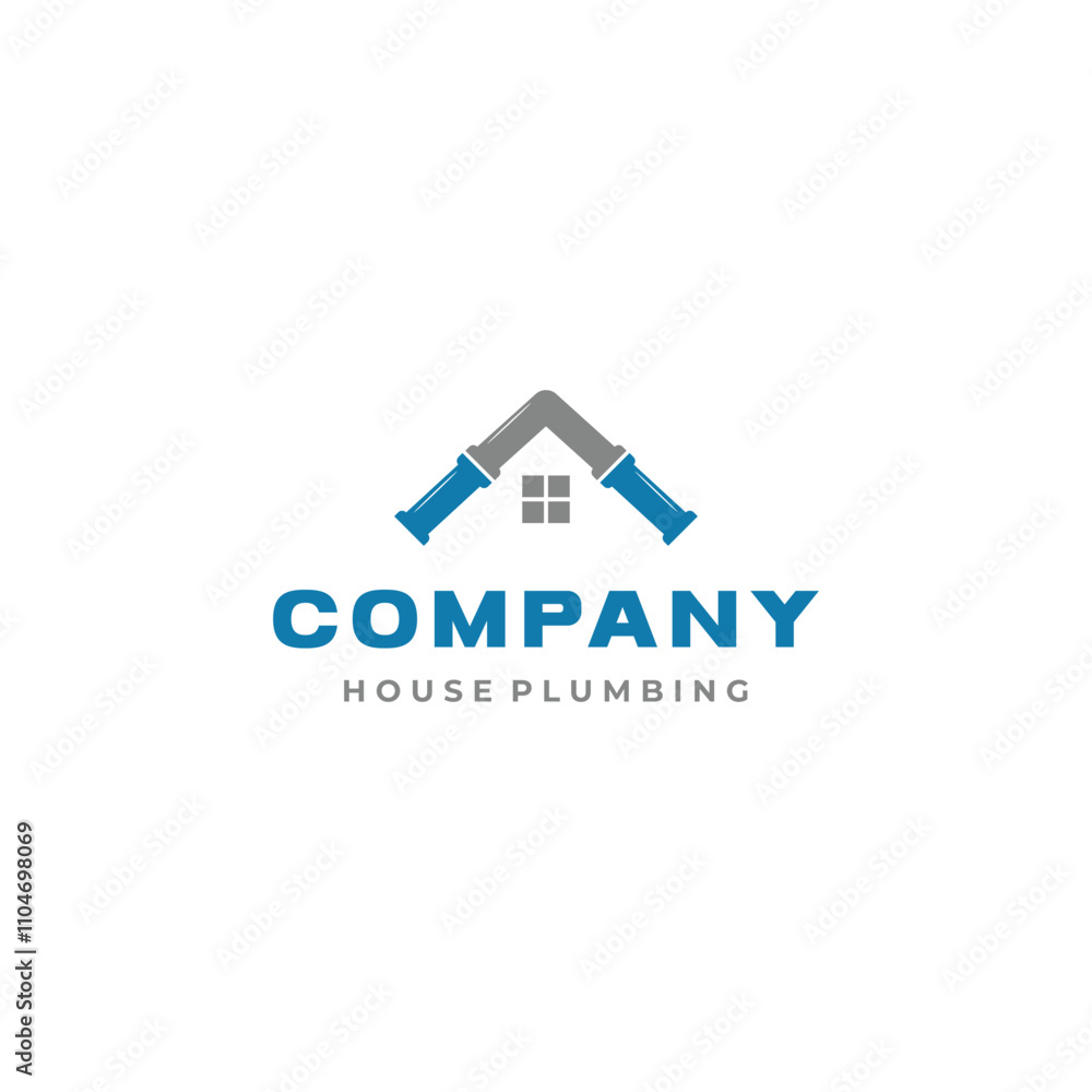 House Plumbing Water House Logo Design On Isolated Background House Plumbing Water House Logo Design On Isolated Background