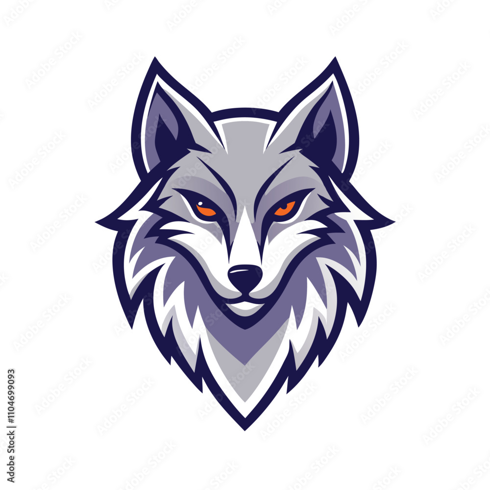 simple modern wolf head logo with clean lines and minimalist style and simple color pallete. wolf head logo on white background simple modern wolf head logo with clean lines and minimalist style and simple color pallete. wolf head logo on white background