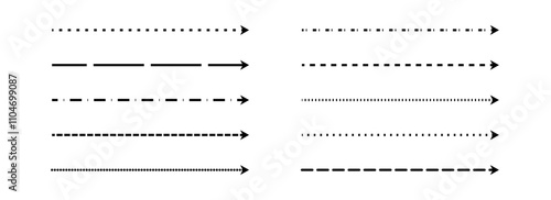 Black straight thin arrow set. Long thin arrows collection. Doodle sketched pointers and direction lines. Outline stripe design elements bundle for flyer, poster, brochure, booklet, banner. Vector