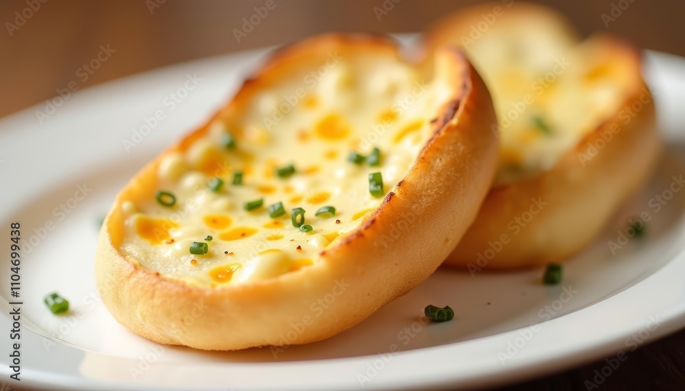 Delicious cheesy bread ready to be enjoyed Delicious cheesy bread ready to be enjoyed