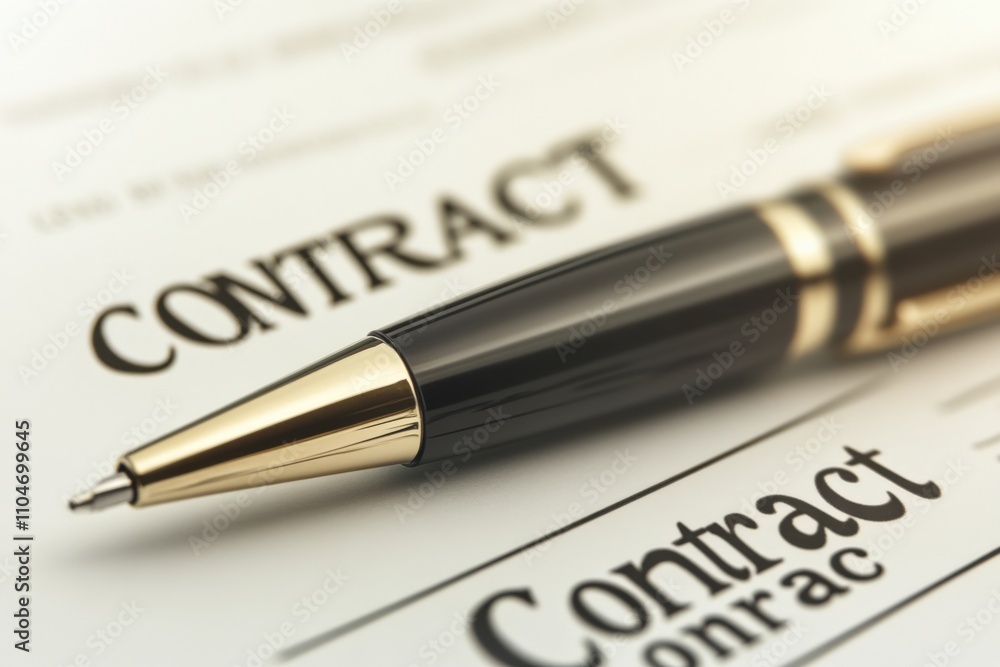 close-up of a pen on a contract document for legal agreements close-up of a pen on a contract document for legal agreements