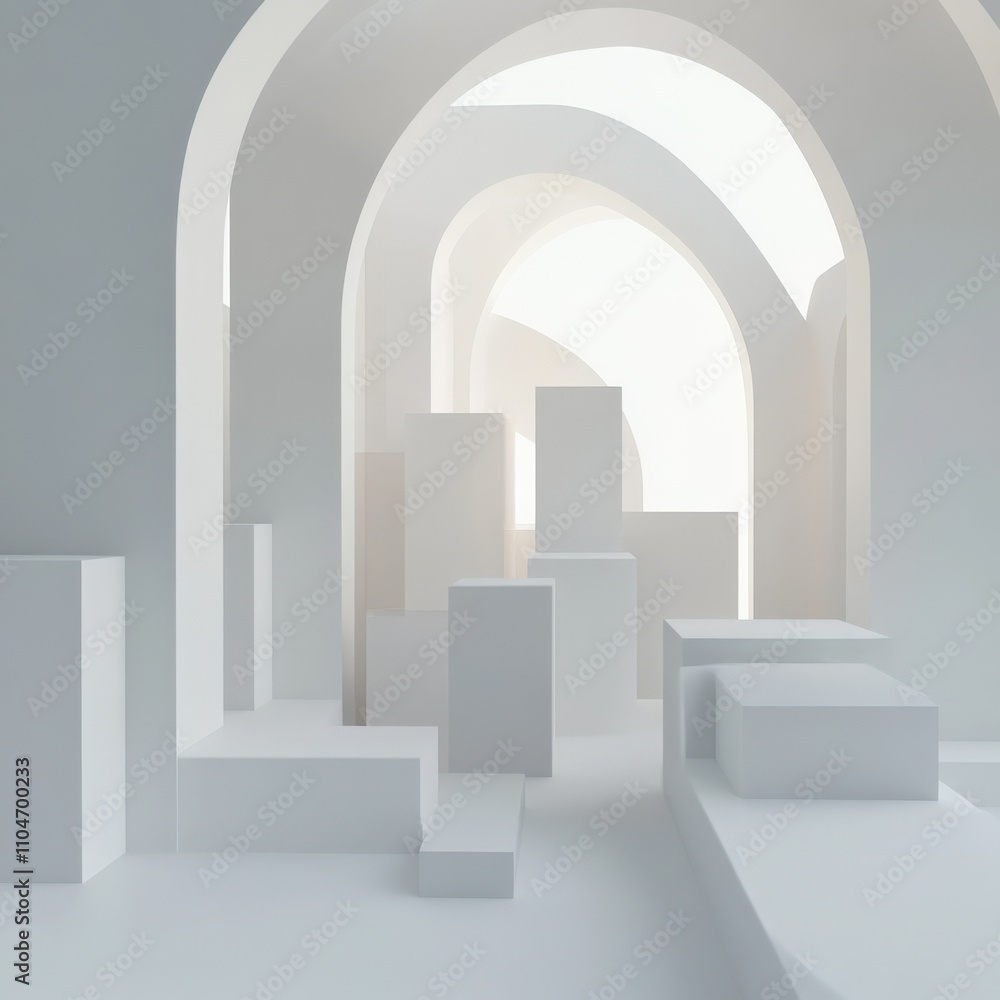 Fototapeta premium minimalist architectural design with clean lines and soft lighting