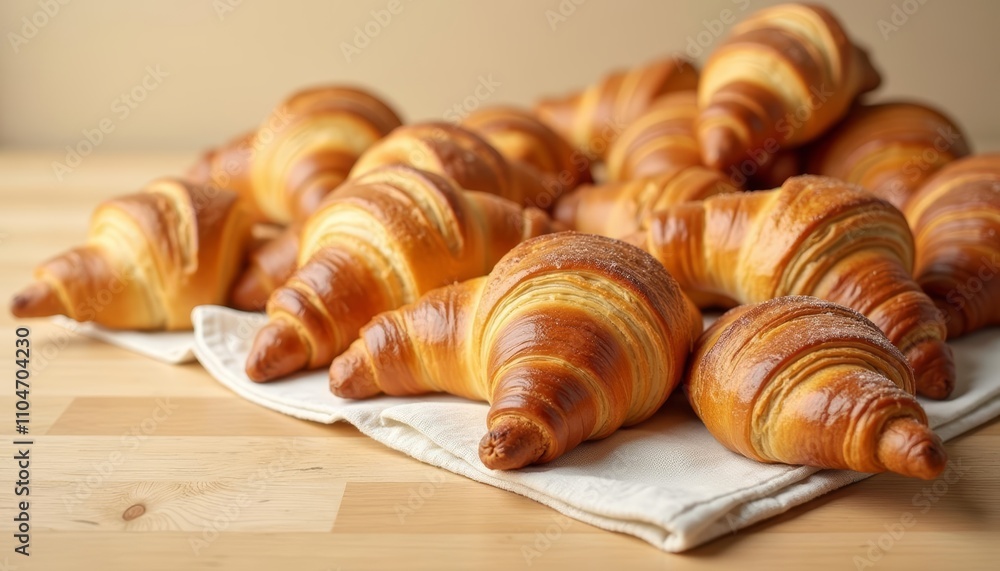 Deliciously flaky croissants ready to be savored Deliciously flaky croissants ready to be savored