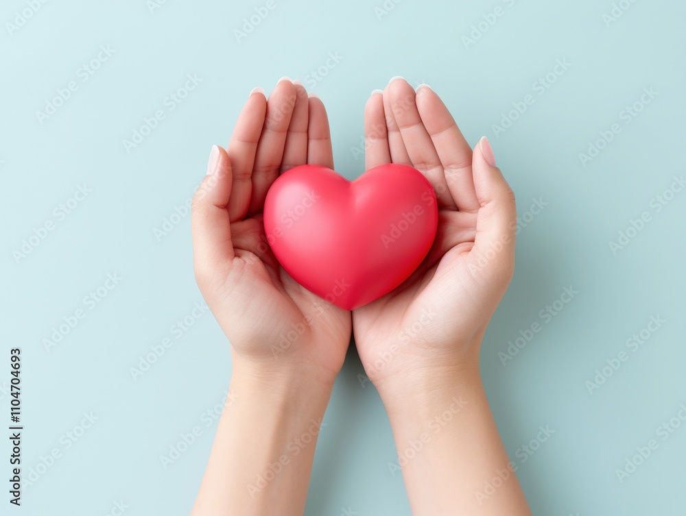 hands holding a red heart symbolizing love and care hands holding a red heart symbolizing love and care